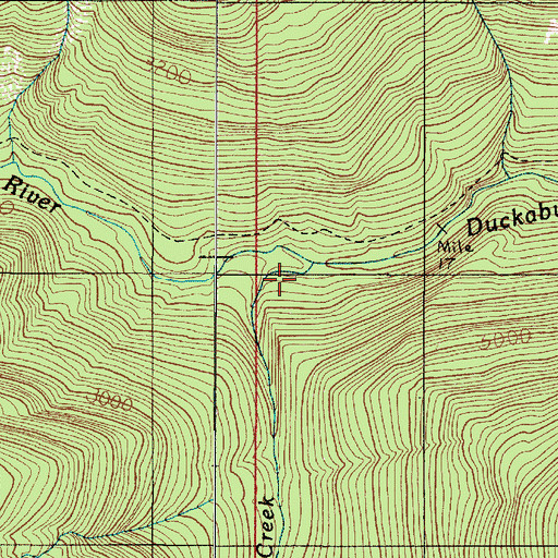 Topographic Map of Crazy Creek, WA