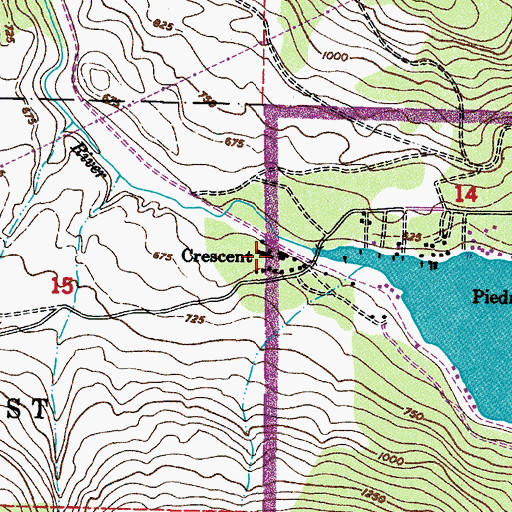 Topographic Map of Crescent, WA