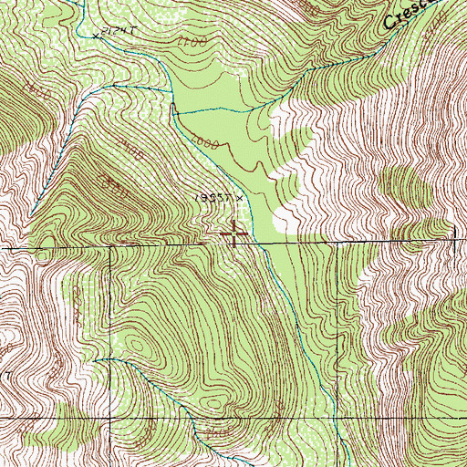 Topographic Map of Crescent Creek, WA