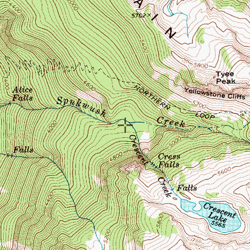 Topographic Map of Crescent Creek, WA