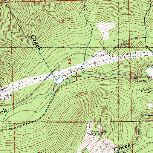 Topographic Map of Crescent Creek, WA