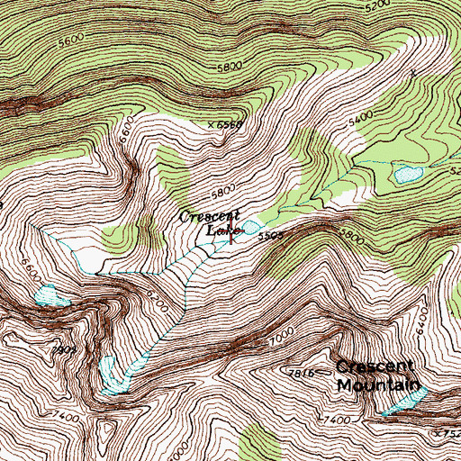 Topographic Map of Crescent Lake, WA