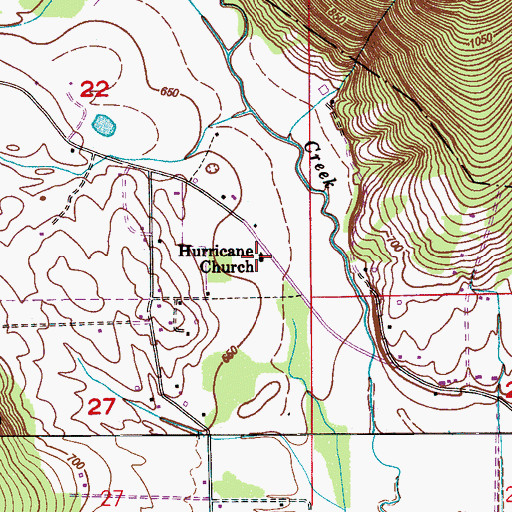 Topographic Map of Hurricane Church, AL