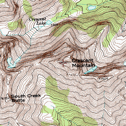 Topographic Map of Crescent Mountain, WA