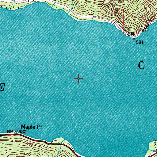 Topographic Map of Lake Crescent, WA