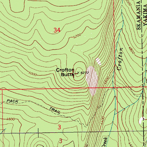 Topographic Map of Crofton Butte, WA