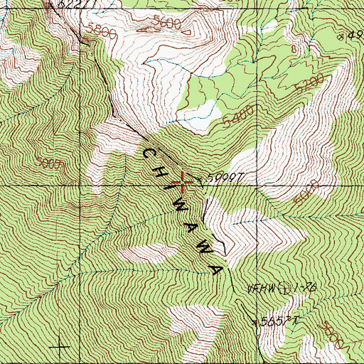 Topographic Map of Crook Mountain, WA