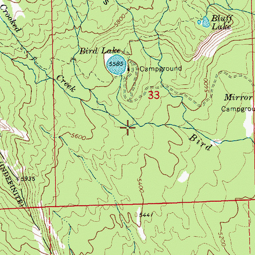 Topographic Map of Crooked Creek, WA