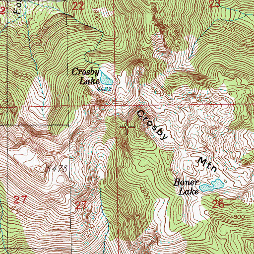 Topographic Map of Crosby Mountain, WA