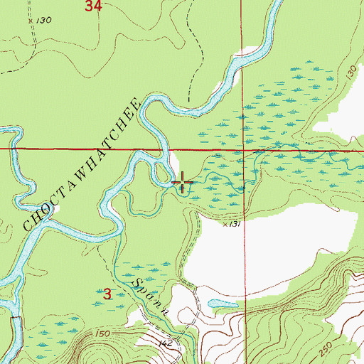Topographic Map of Hurricane Creek, AL