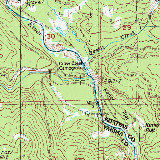 Topographic Map of Crow Creek, WA