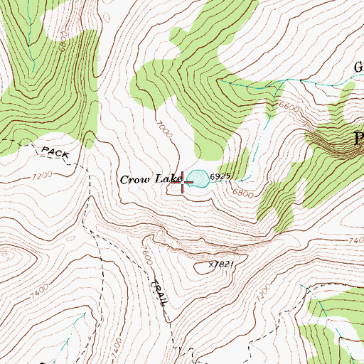 Topographic Map of Crow Lake, WA