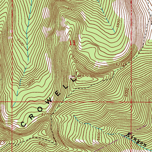 Topographic Map of Crowell Ridge, WA