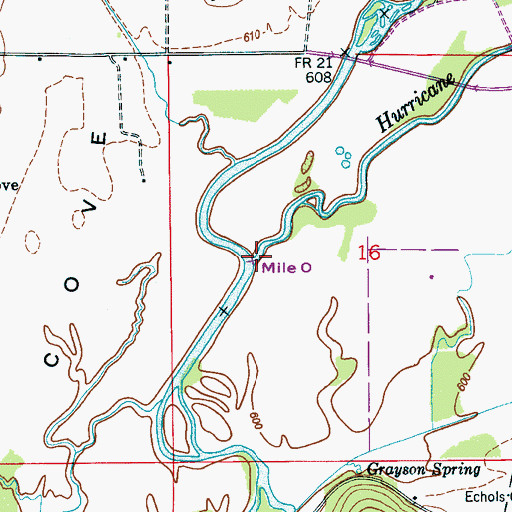 Topographic Map of Hurricane Creek, AL