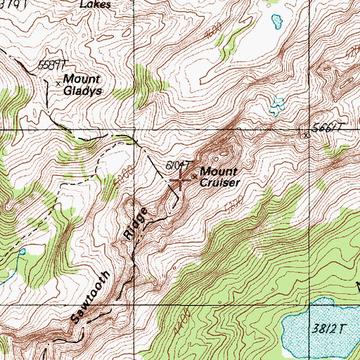 Topographic Map of Mount Cruiser, WA