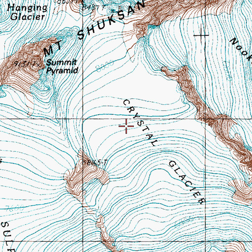 Topographic Map of Crystal Glacier, WA