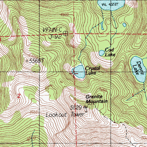 Topographic Map of Crystal Lake, WA
