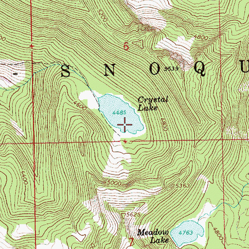 Topographic Map of Crystal Lake, WA
