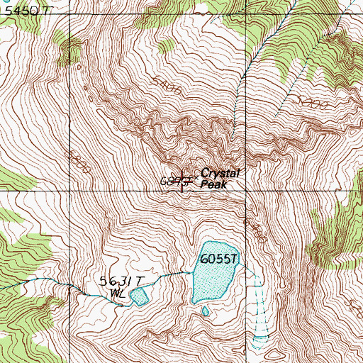 Topographic Map of Crystal Peak, WA