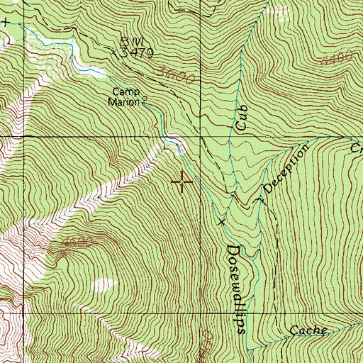 Topographic Map of Cub Creek, WA