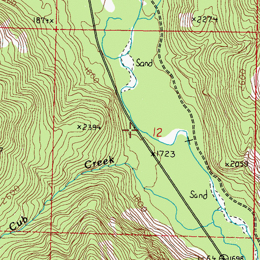 Topographic Map of Cub Creek, WA