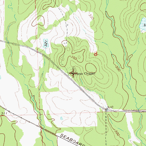 Topographic Map of Hurts Chapel, AL