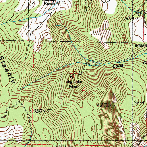 Topographic Map of Cuba Canyon, WA