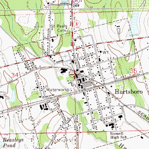Topographic Map of Hurtsboro, AL