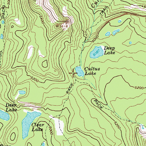 Topographic Map of Cultus Lake, WA
