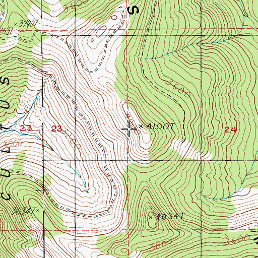 Topographic Map of Cultus Mountains, WA