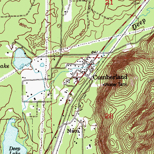 Topographic Map of Cumberland, WA