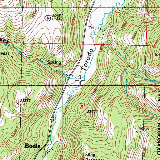 Topographic Map of Cumberland Creek, WA