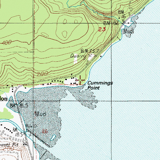 Topographic Map of Cummings Point, WA