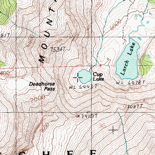 Topographic Map of Cup Lake, WA