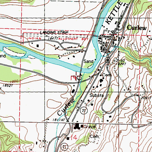 Topographic Map of Curlew Creek, WA