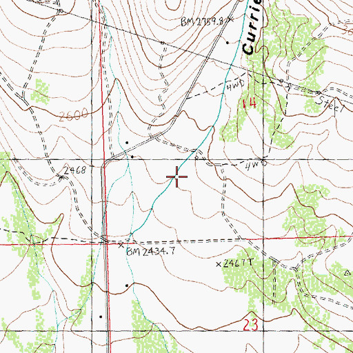 Topographic Map of Currier Canyon, WA
