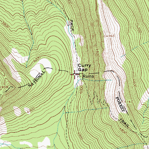 Topographic Map of Curry Gap, WA