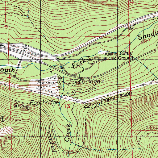 Topographic Map of Curtis Forest Camp, WA