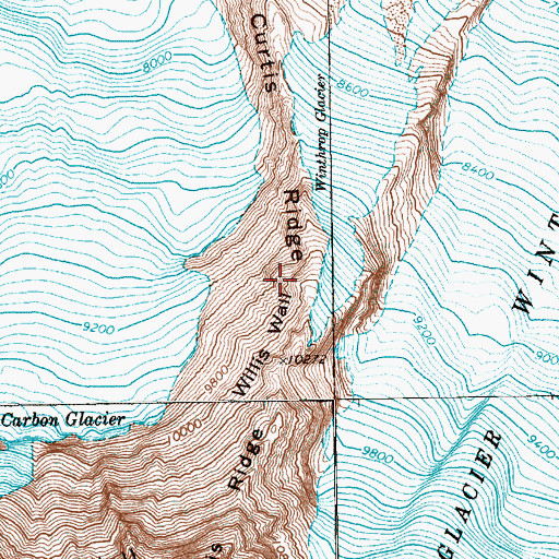 Topographic Map of Curtis Ridge, WA