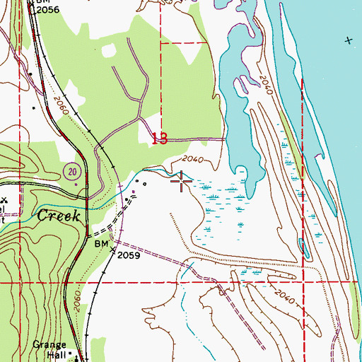 Topographic Map of Cusick Creek, WA