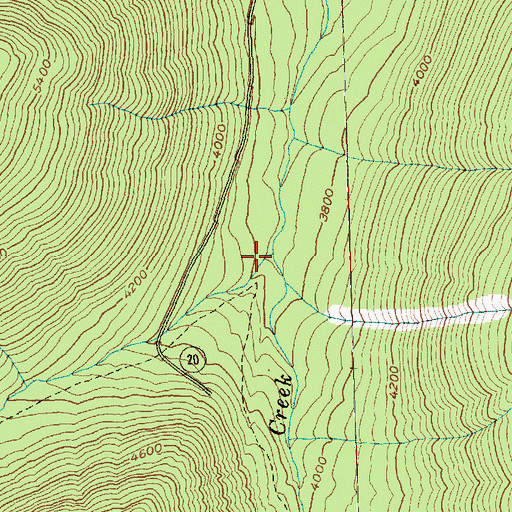 Topographic Map of Cutthroat Creek, WA