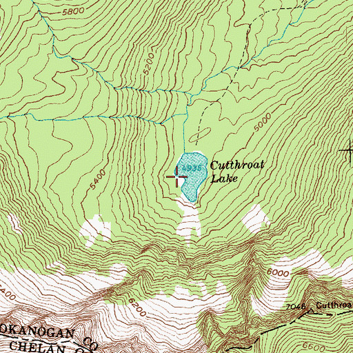 Topographic Map of Cutthroat Lake, WA