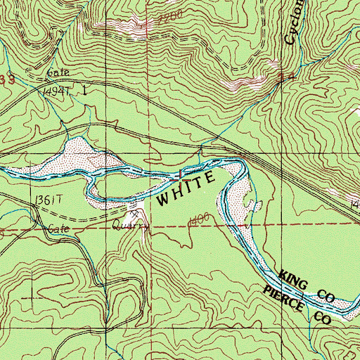 Topographic Map of Cyclone Creek, WA