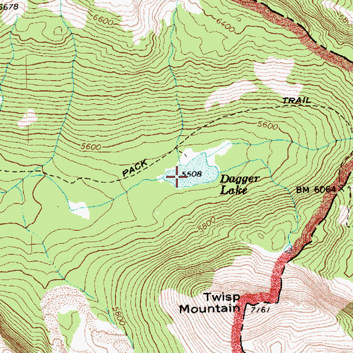 Topographic Map of Dagger Lake, WA