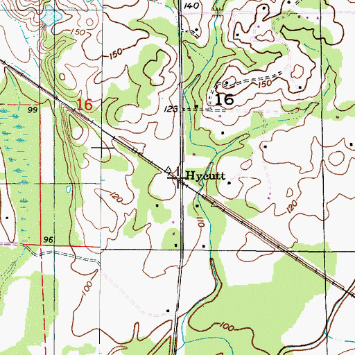 Topographic Map of Hycutt, AL
