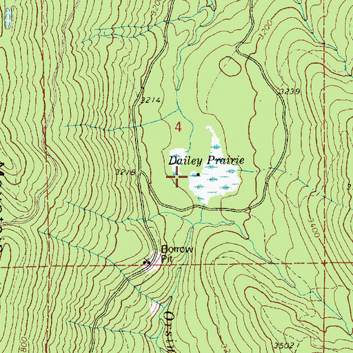 Topographic Map of Dailey Prairie, WA