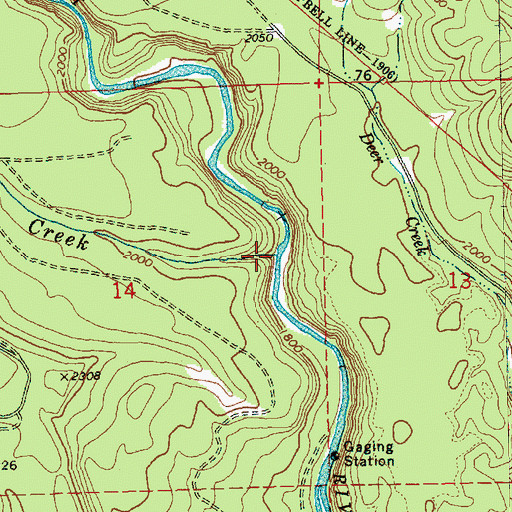 Topographic Map of Dairy Creek, WA