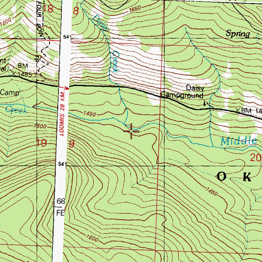 Topographic Map of Daisy Creek, WA