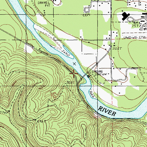 Topographic Map of Dalles Bridge, WA