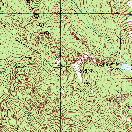 Topographic Map of Dalles Ridge, WA